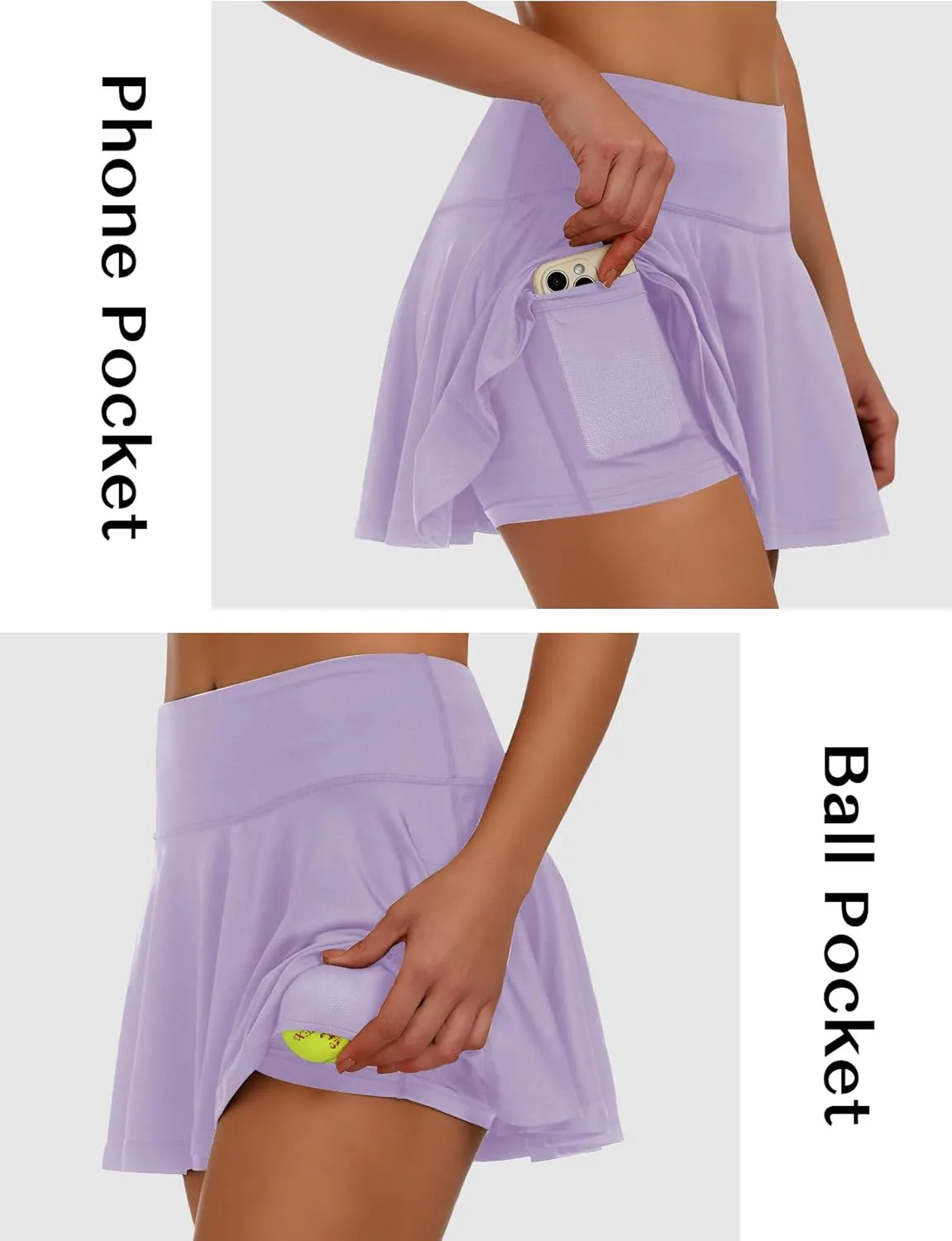 Buauty Women's Tennis Skirt Pleated Golf Skirts with Pockets Shorts Athletic Skort for Pickleball Sports Outfits