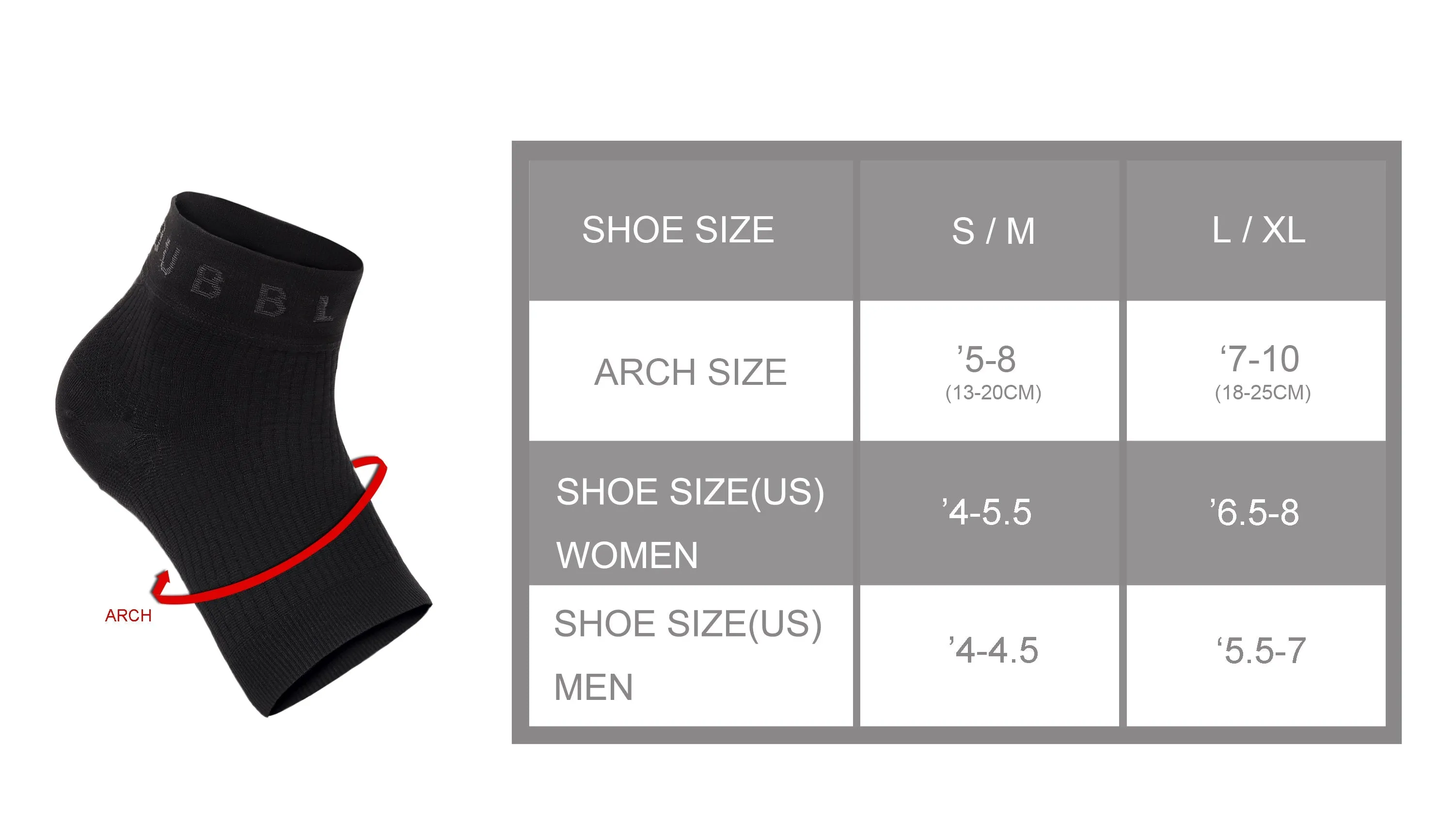 BUBBLELIME 80N/20S Compression Arch Support Ankle Brace_yogastudio