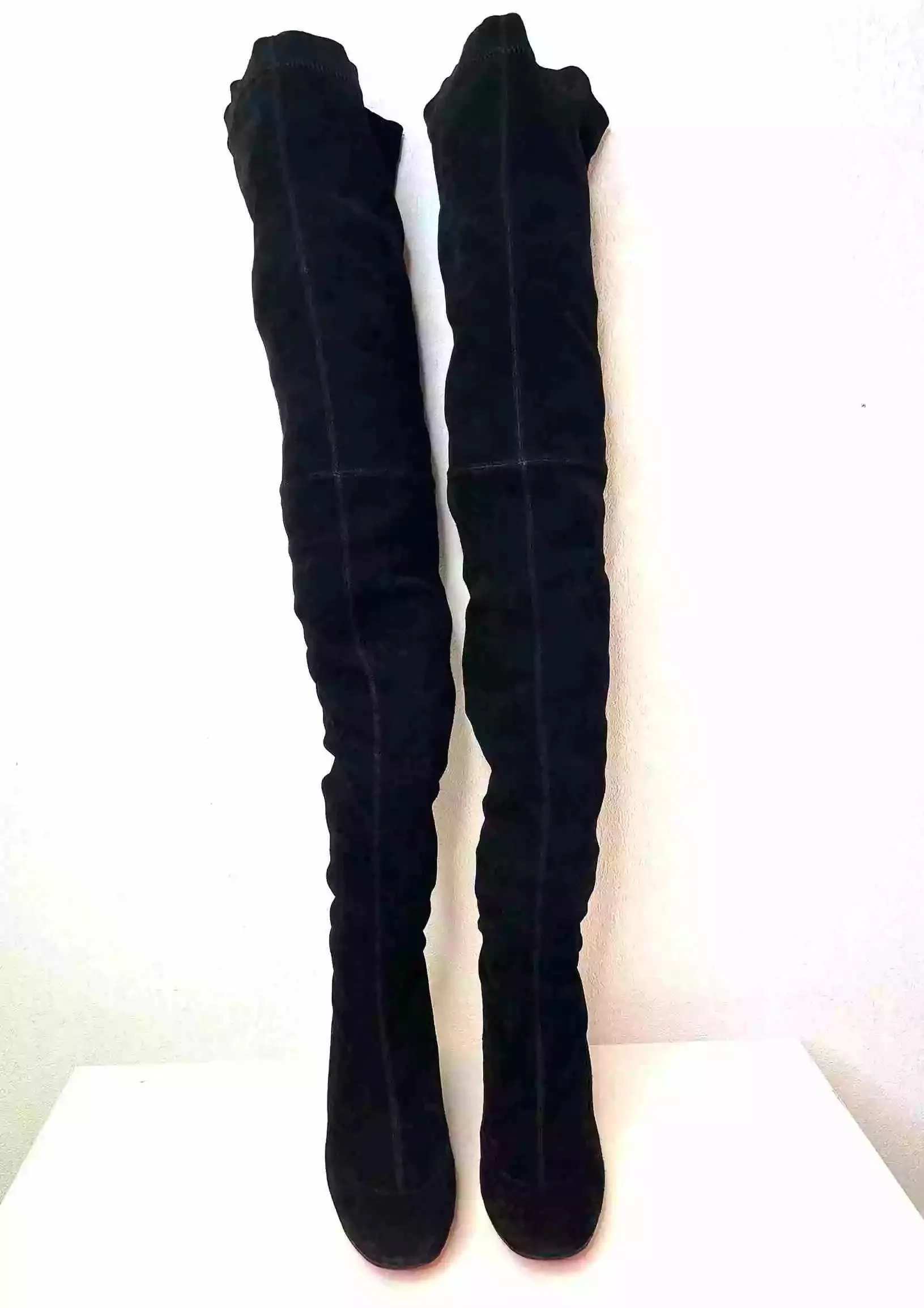 Christian Louboutin Kiss Me Gena 85 Black Suede Over-The-Knee Boots 39 UK 6
