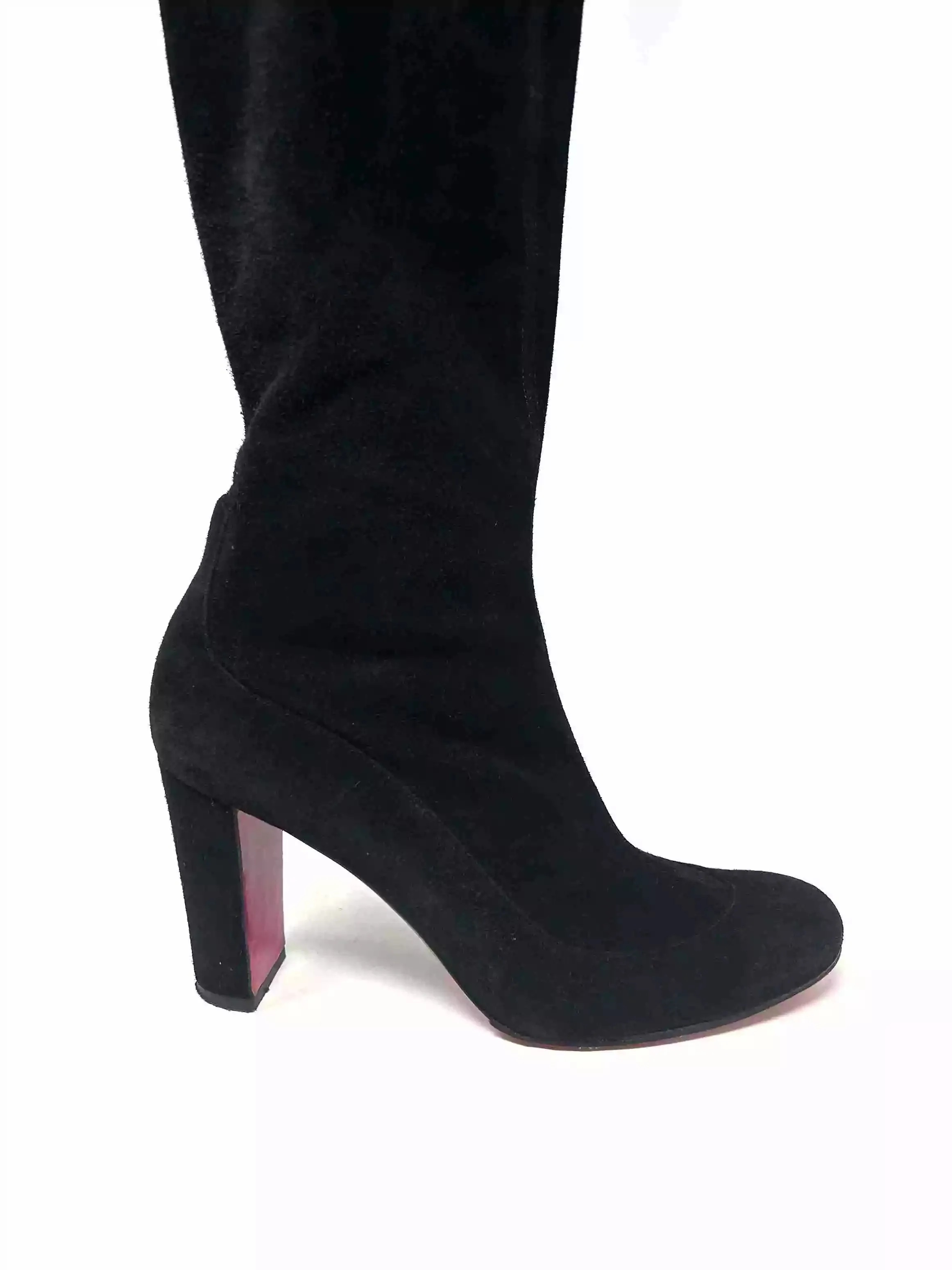 Christian Louboutin Kiss Me Gena 85 Black Suede Over-The-Knee Boots 39 UK 6