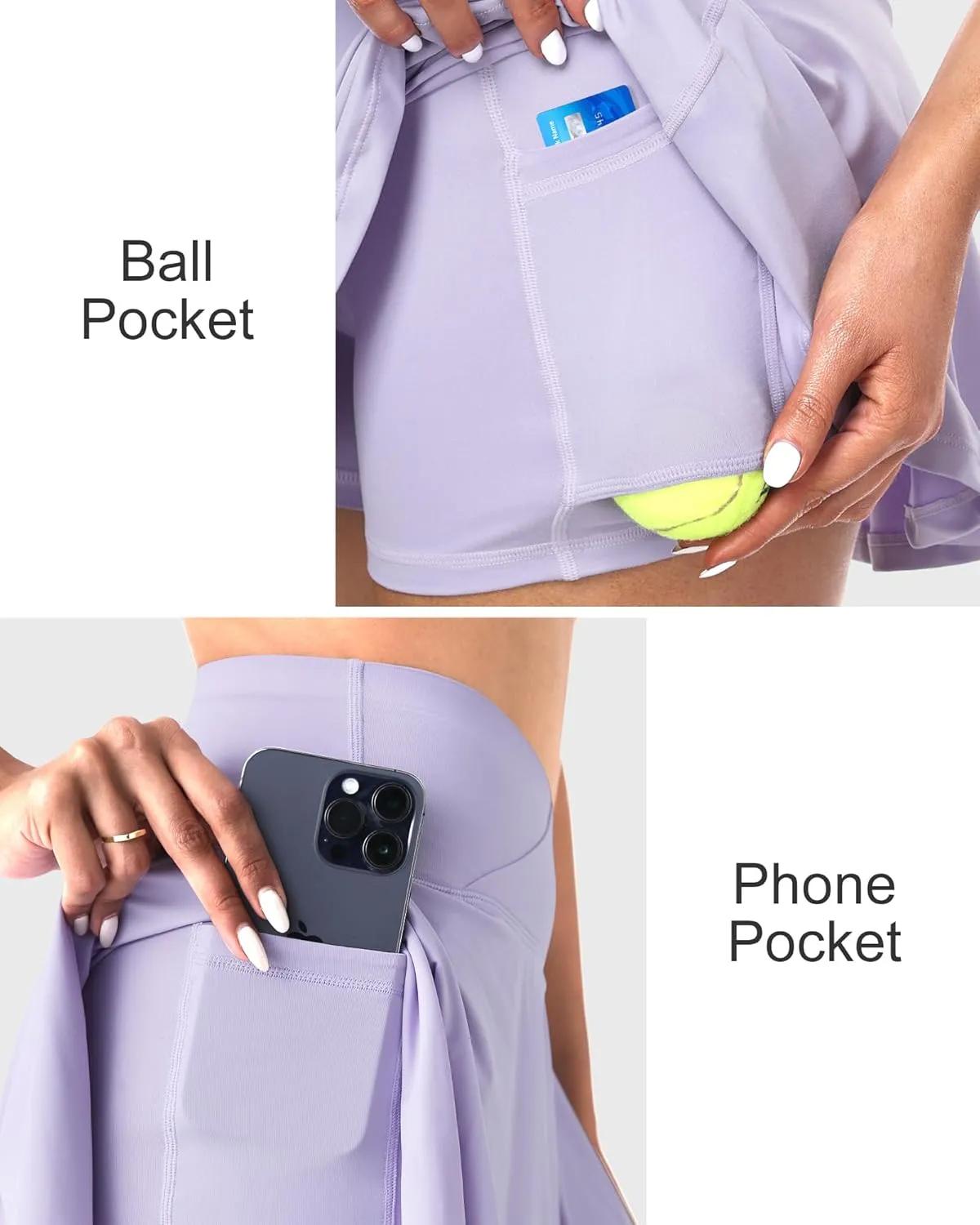 CHRLEISURE Women Tennis Golf Skirt with Pockets - High Waisted Crossover Golf Pleated Athletic Workout Dress Running Skort