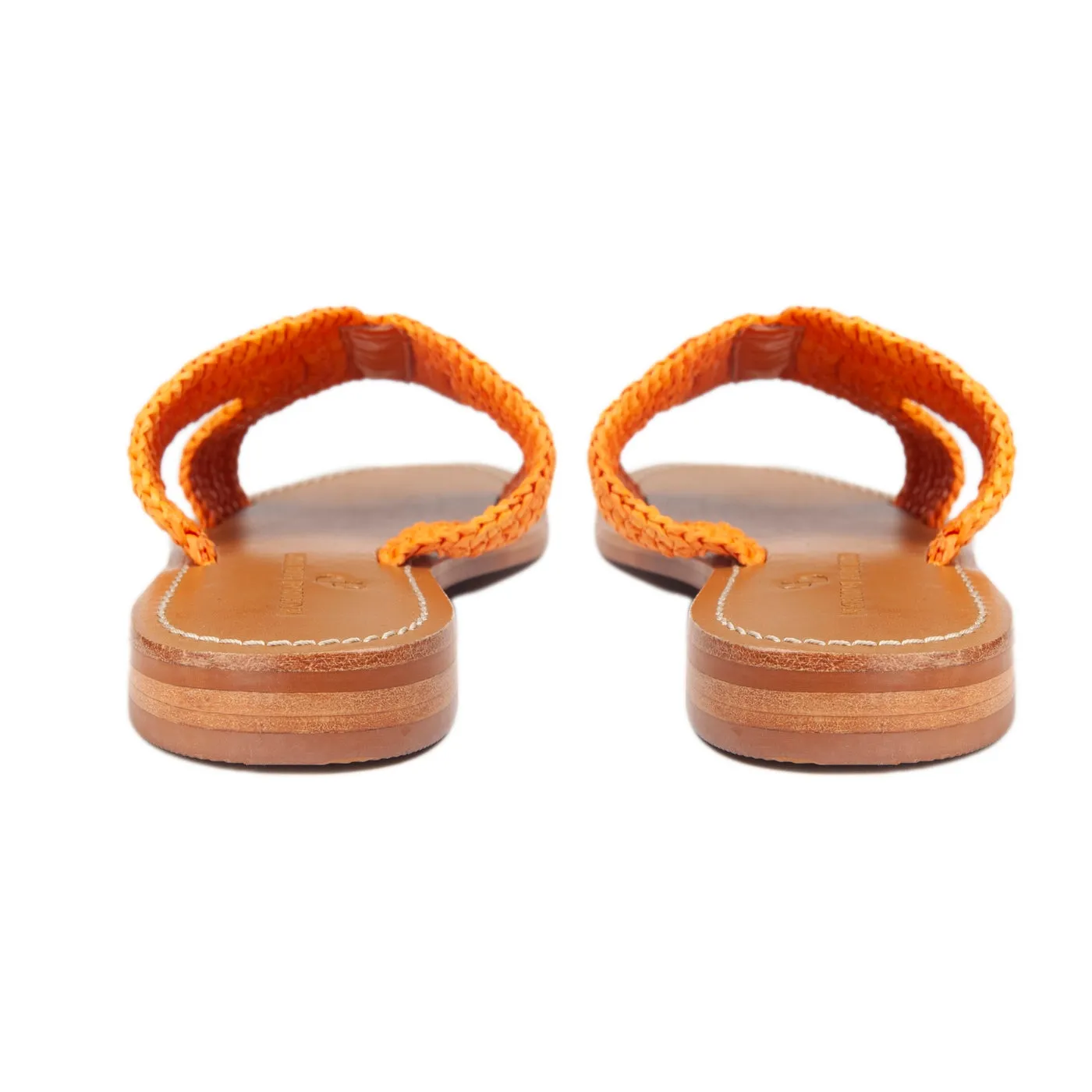 Couleur Pourpre - Mules Loni - Raphia Orange