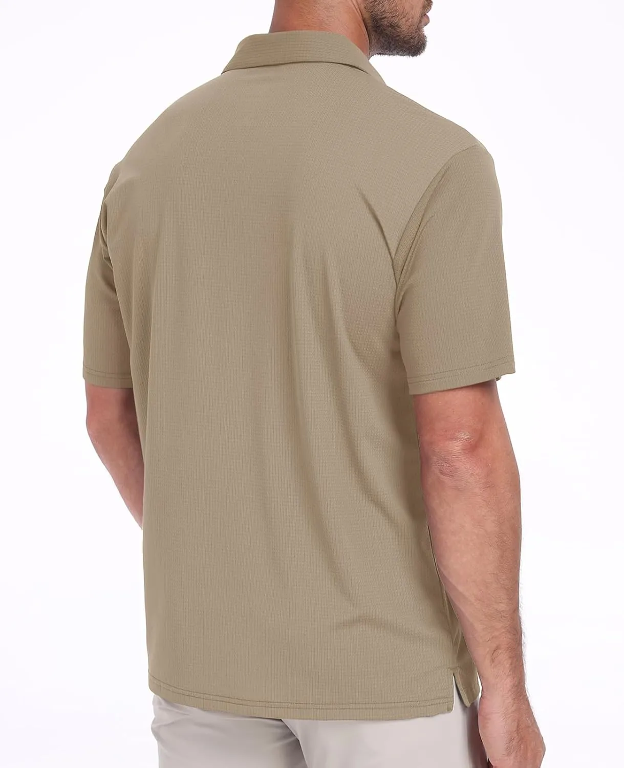 Hodaweisolp Mens Polo Shirts Short Sleeve Dry Fit Jacquard Moisture Wicking Performance Golf Shirt