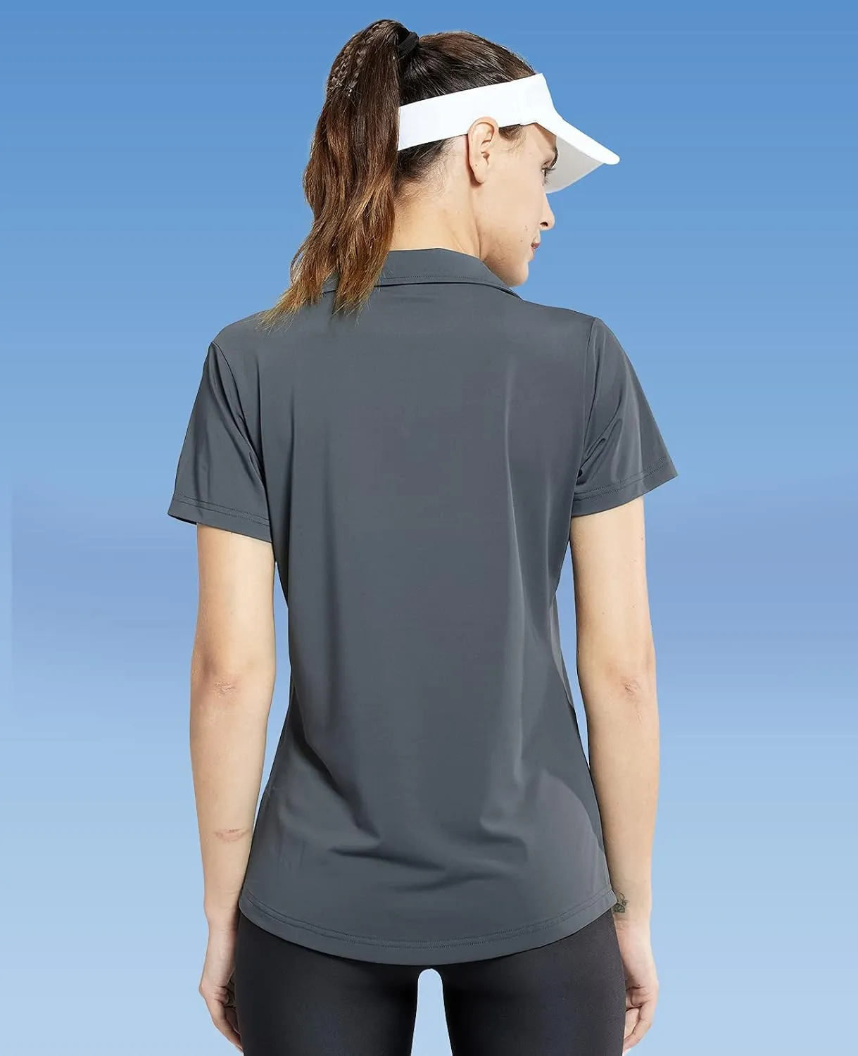 MIER Women's Golf Polo Shirts Collared V Neck Short Sleeve Tennis Shirt, Dry Fit, Moisture Wicking