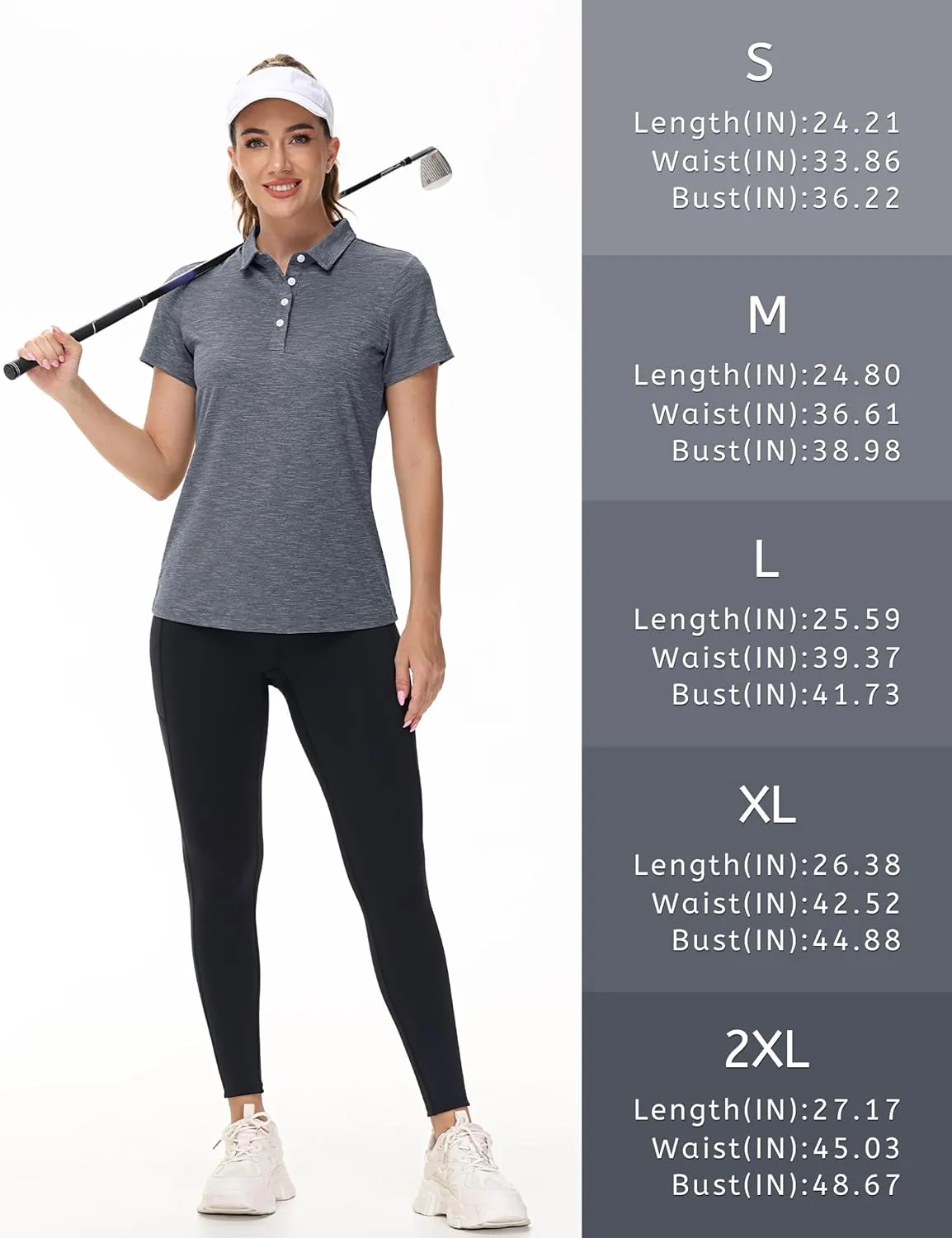 TACVASEN Polo Shirts for Women Short Sleeve Golf Shirts 4-Button Quick Dry Workout Tops Collared for Work Running Tennis