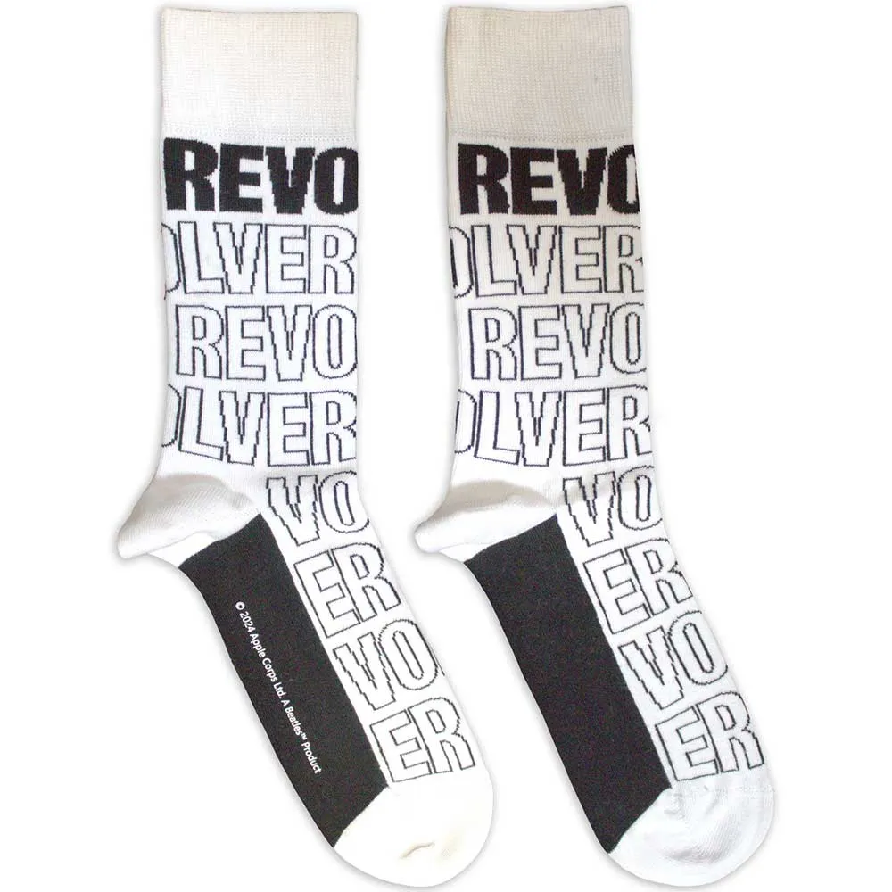 The Beatles Unisex Ankle Socks: Revolver Text Outlines Repeat (UK Size 7 - 11)