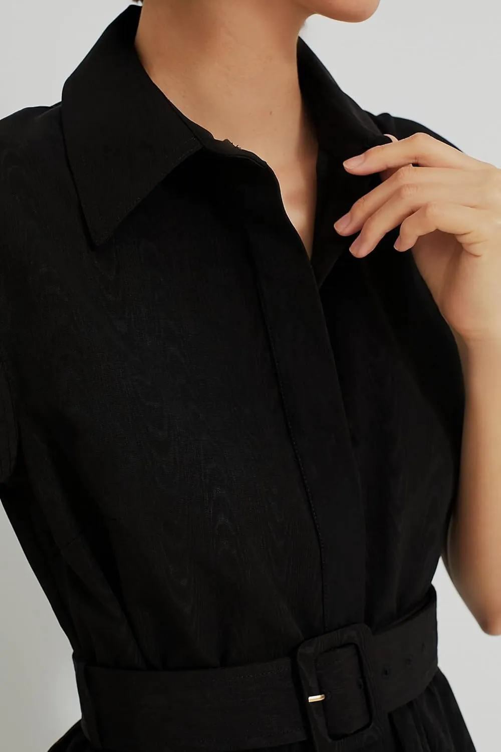 Womens 2024 Casual Short Wing Sleeves Dress Button Front Long Dress with Belt