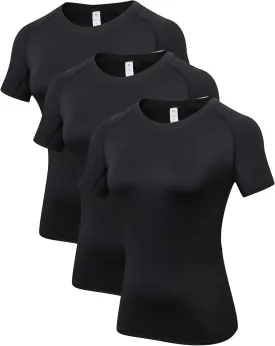 Women's Fitness Athletic Casual T-Shirt Running Workout Yoga Quick Dry Top 3 Pack
