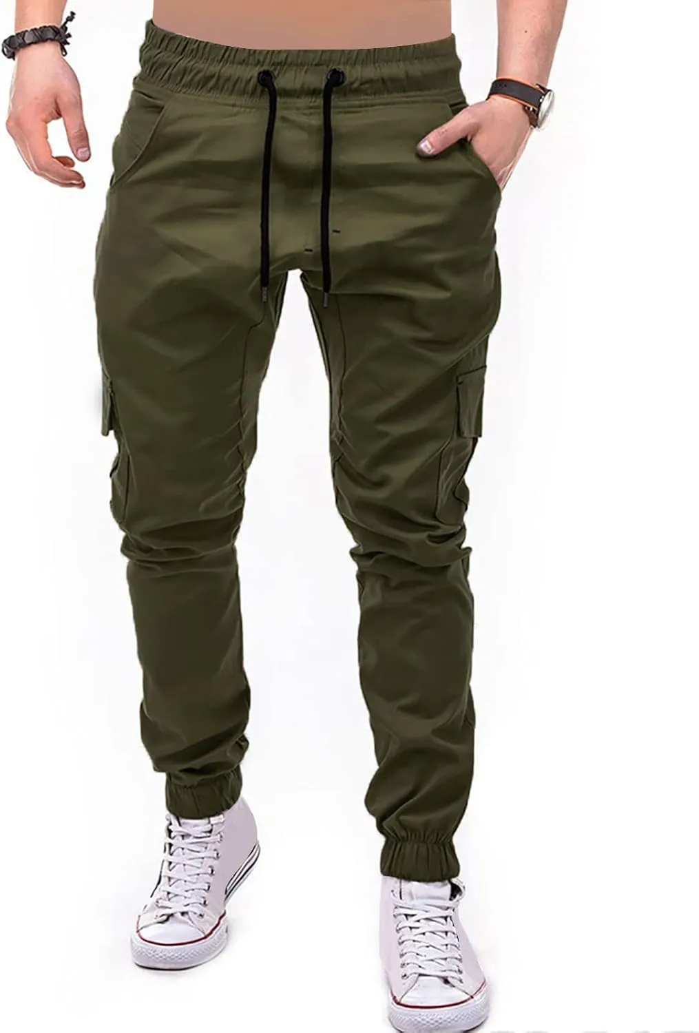 Ymosrh Cargo Work Pants for Men Solid Color Ripped Holes Frayed Gradient Washed Trousers Mens Exercise Pants XXL